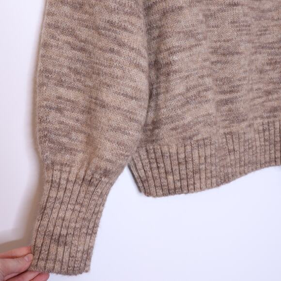 COS NEW Loose-Fit Cropped Sweater Beige Crew Neck Dolman Sleeve Casual Women's L - Picture 13 of 13